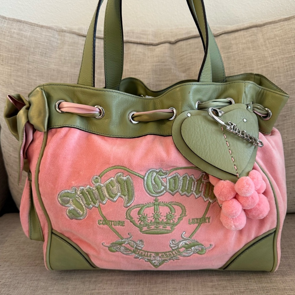 Juicy Couture Daydreamer Tote Bag with Charms - Pink & Green